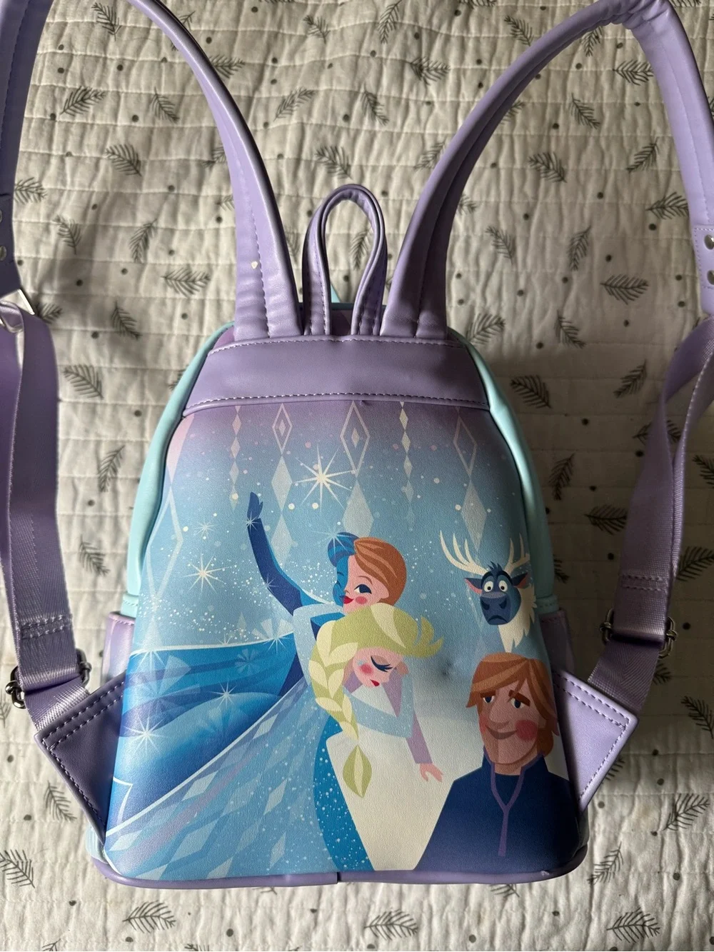 Disney Frozen Blue & Lavender Olaf Mini Backpack with Matching Wallet